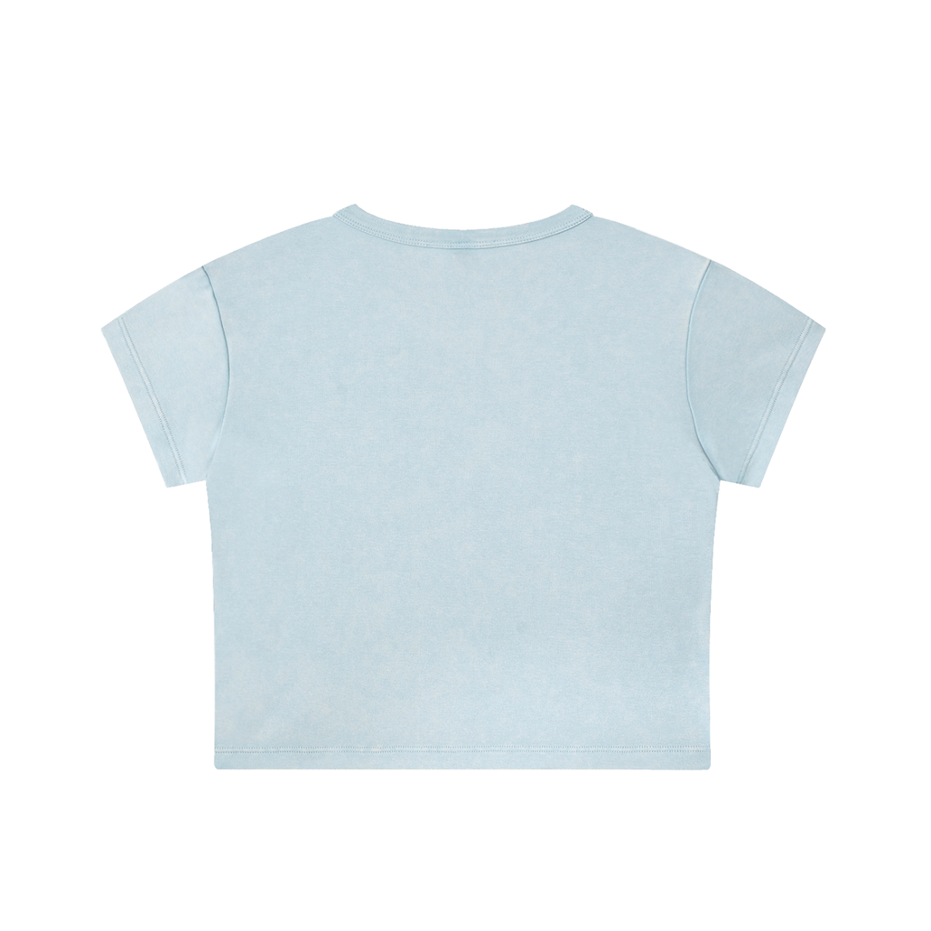 SLHM CAT LOGO Snow Washed Crop Top