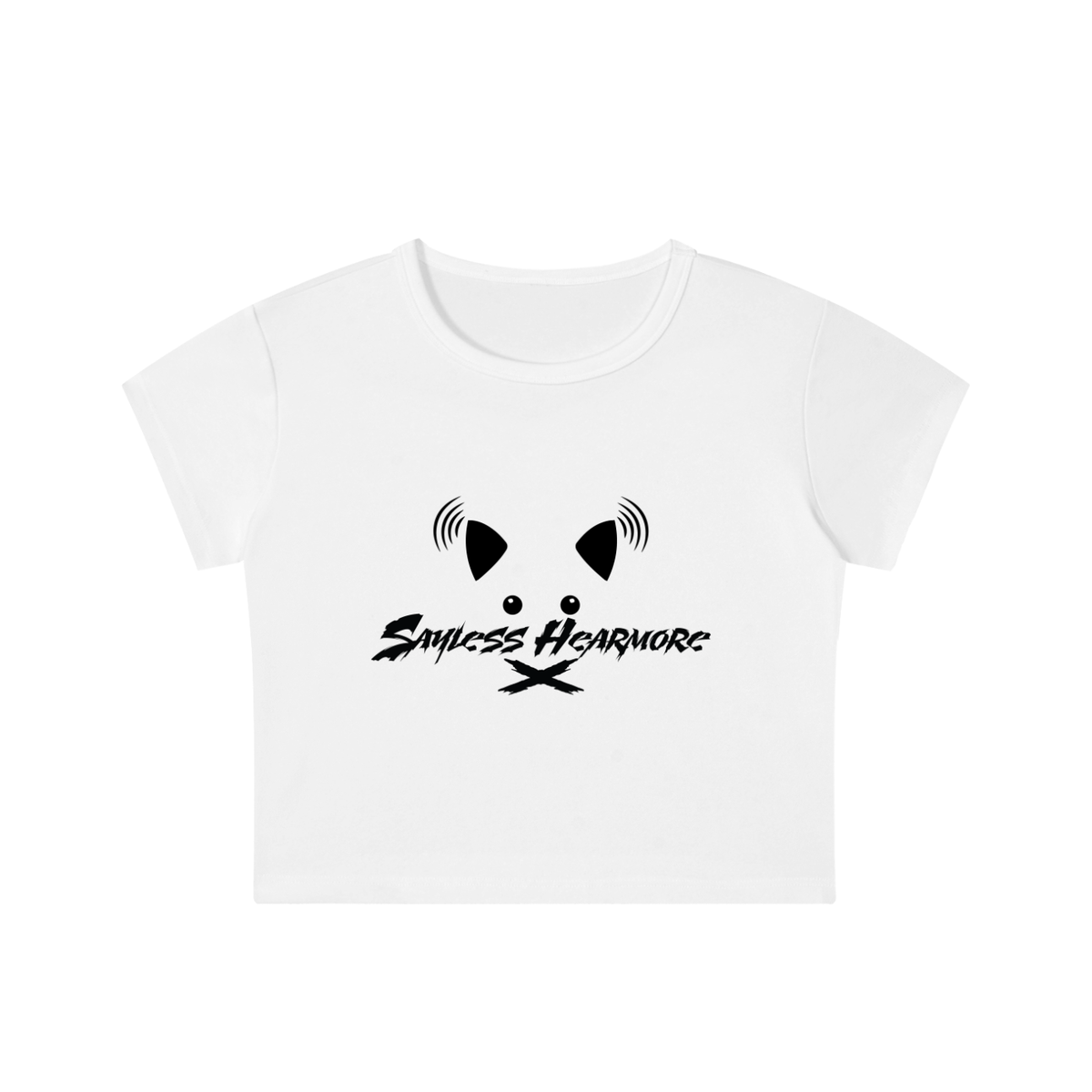 SLHM CAT LOGO Snow Washed Crop Top