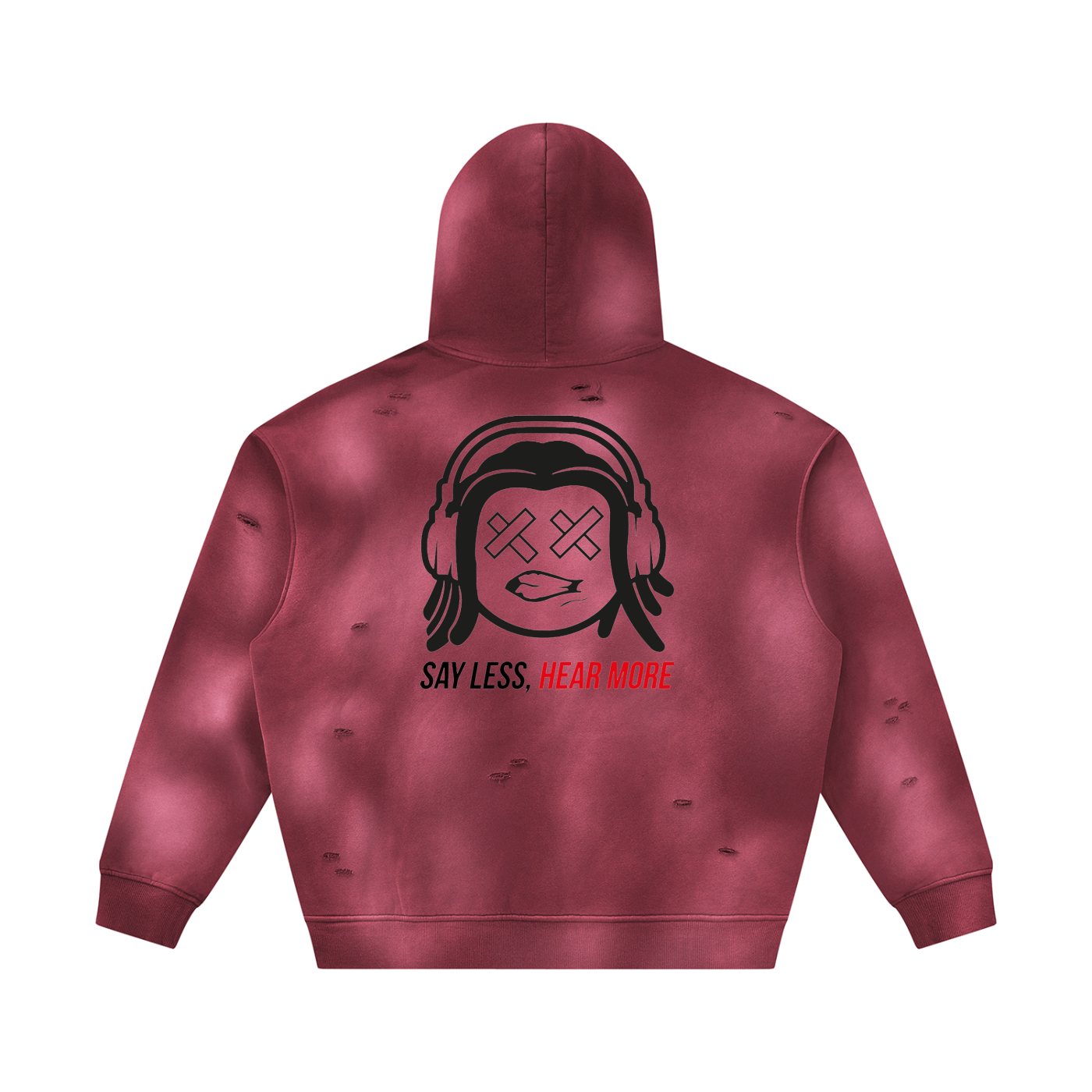 SLHM DOUBLE LOGO Unisex Sunfade Frayed Fleece Hoodie