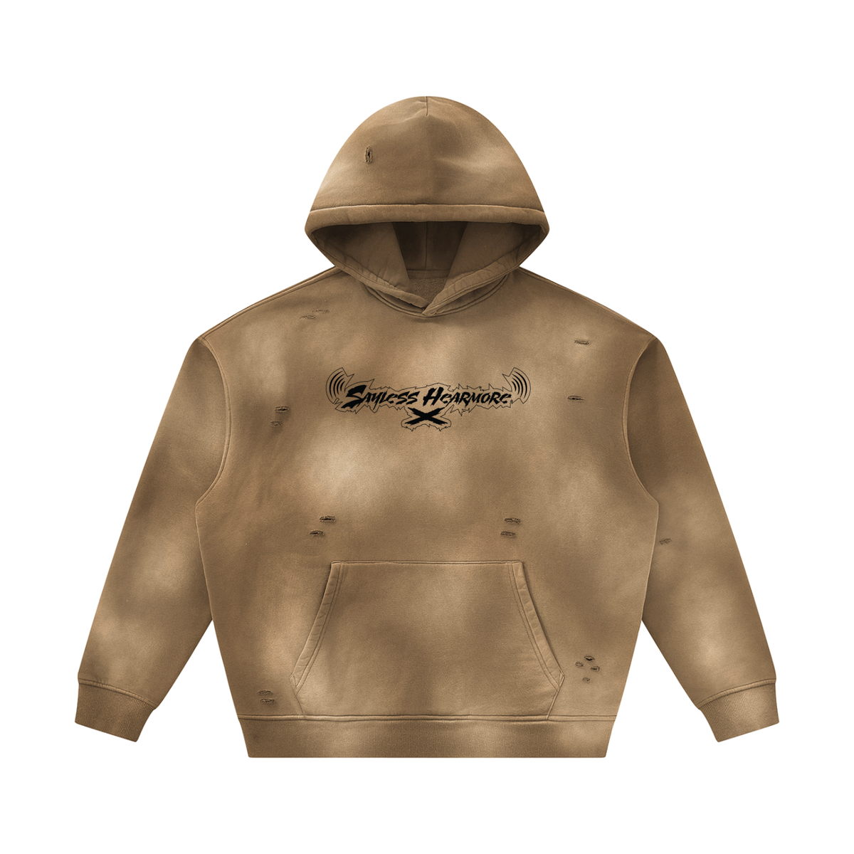 SLHM DOUBLE LOGO Unisex Sunfade Frayed Fleece Hoodie