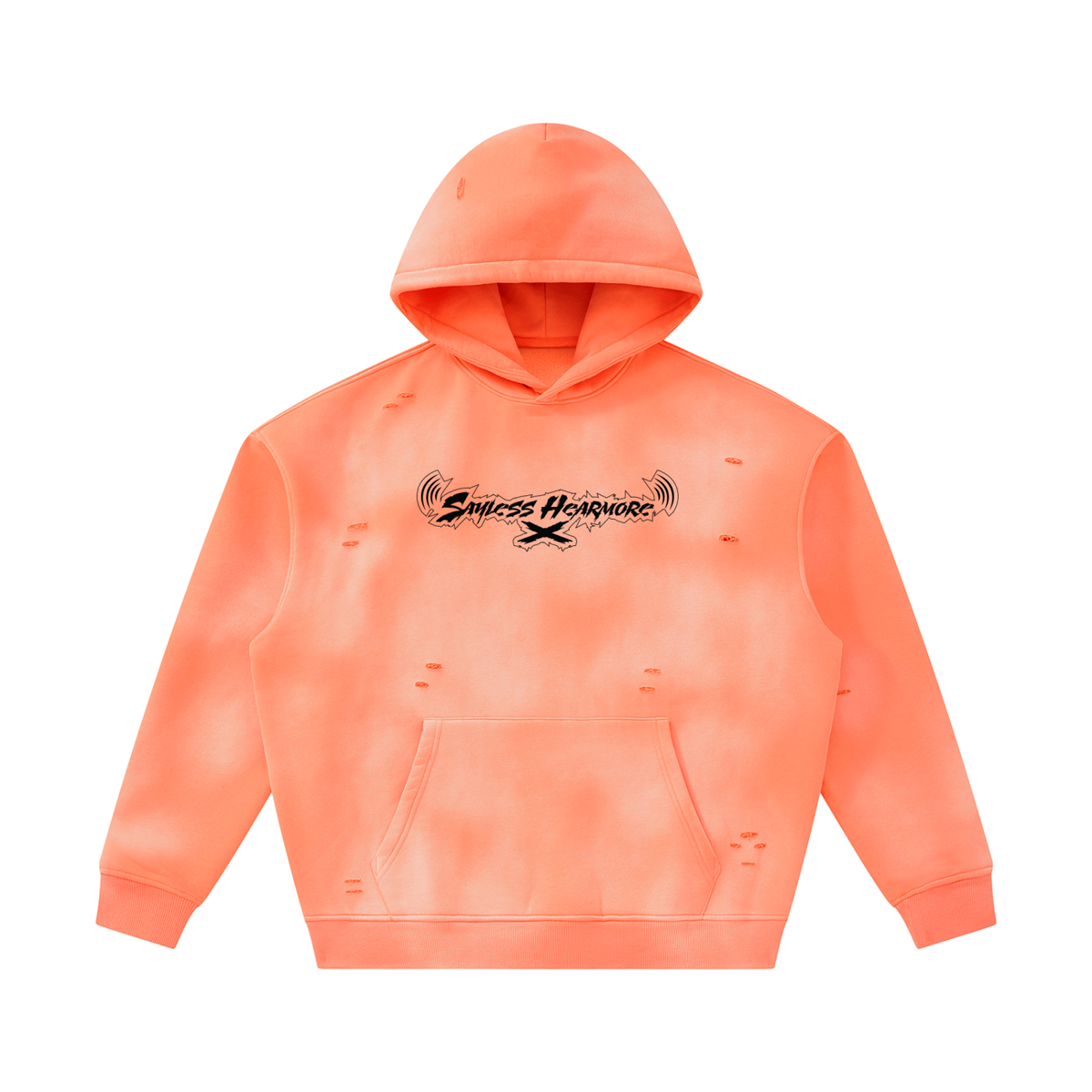 SLHM DOUBLE LOGO Unisex Sunfade Frayed Fleece Hoodie
