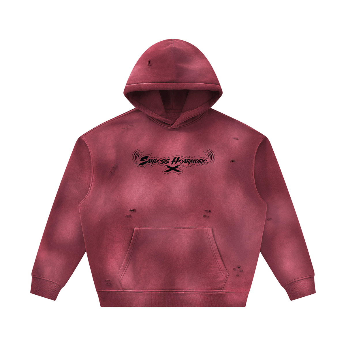 SLHM DOUBLE LOGO Unisex Sunfade Frayed Fleece Hoodie