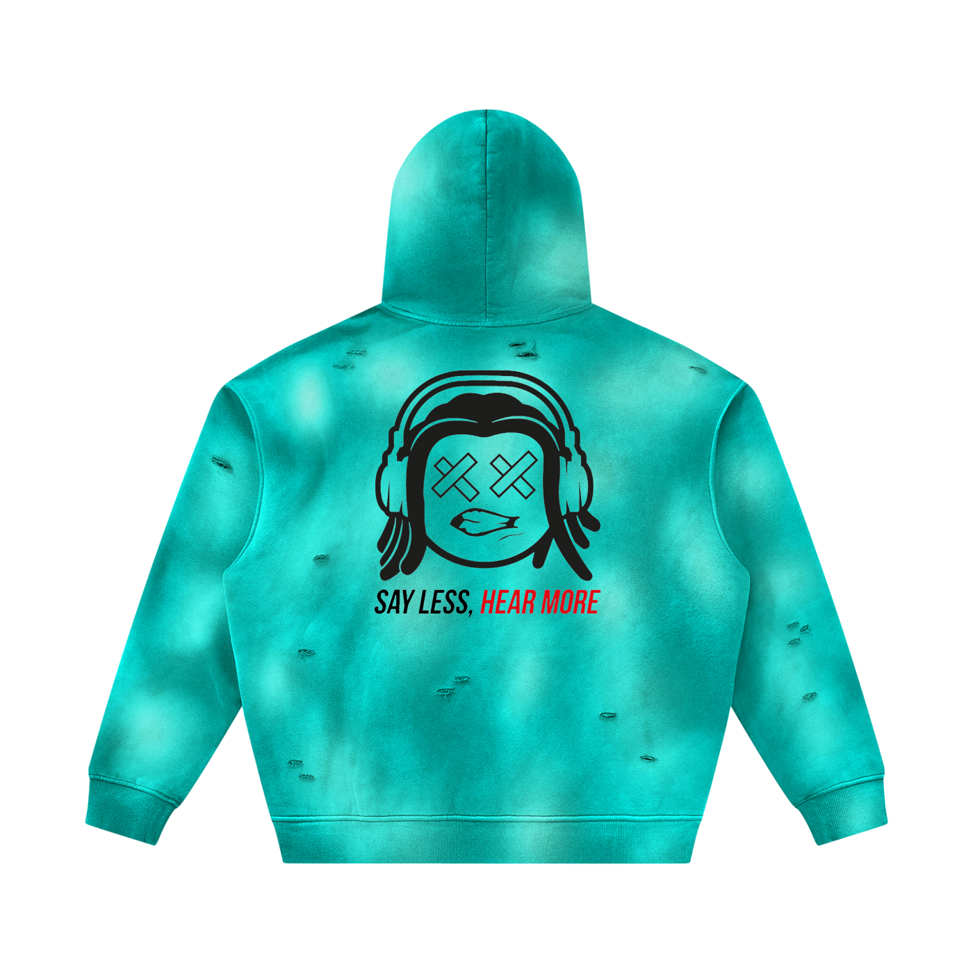 SLHM DOUBLE LOGO Unisex Sunfade Frayed Fleece Hoodie