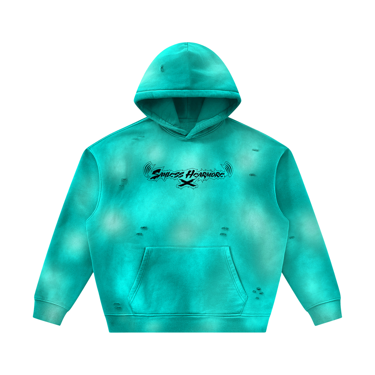 SLHM DOUBLE LOGO Unisex Sunfade Frayed Fleece Hoodie