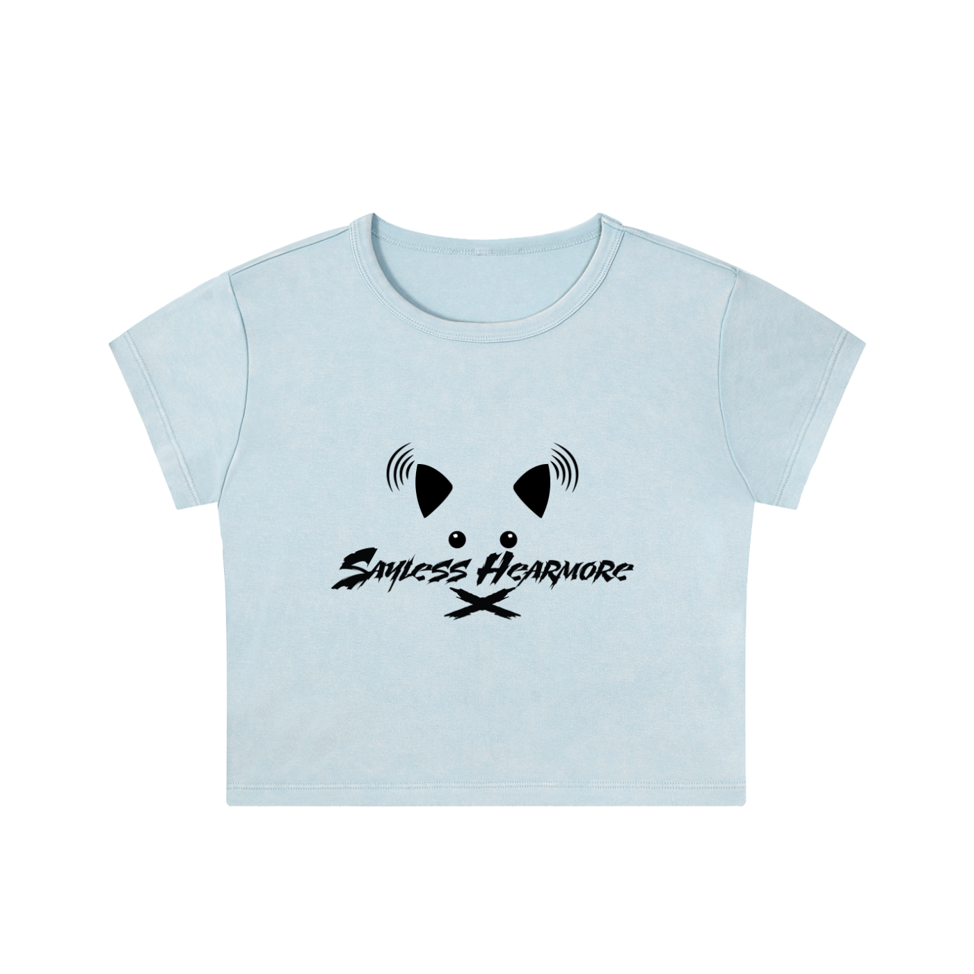 SLHM CAT LOGO Snow Washed Crop Top