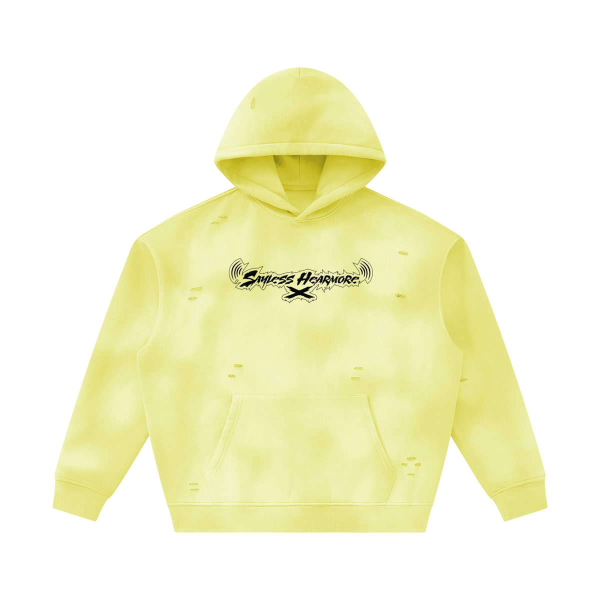 SLHM DOUBLE LOGO Unisex Sunfade Frayed Fleece Hoodie