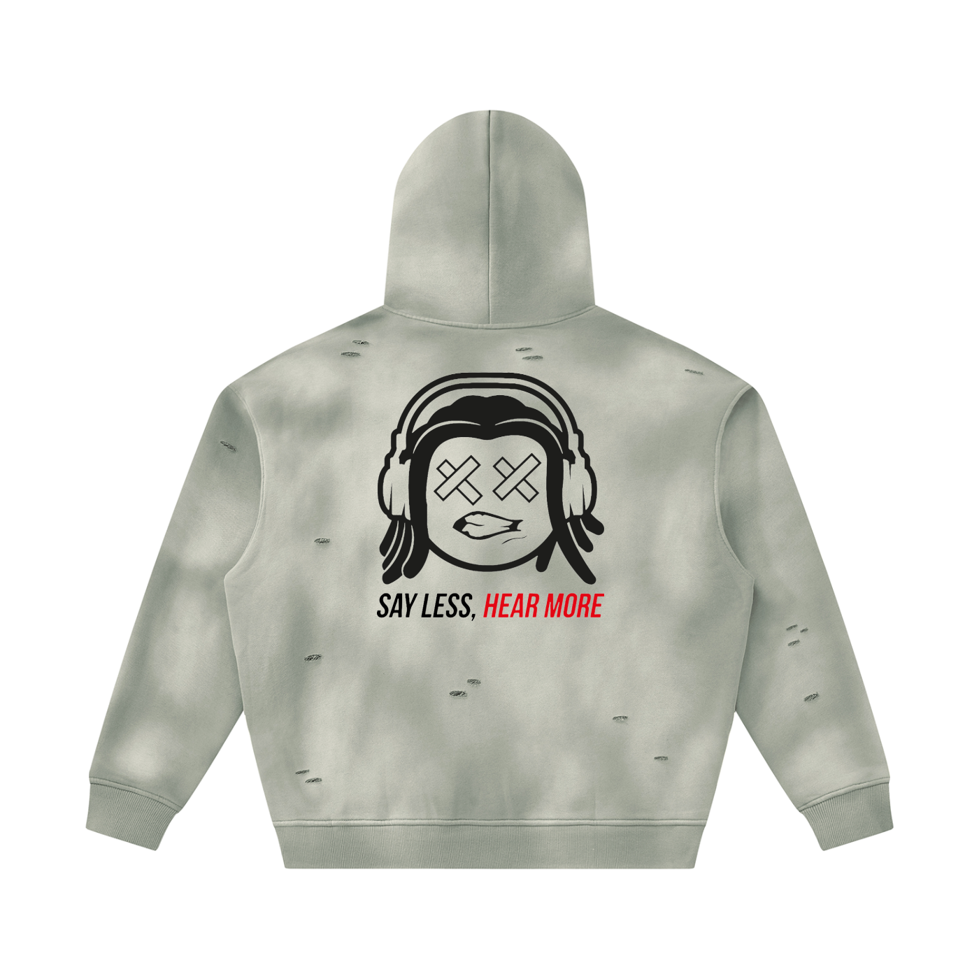 SLHM DOUBLE LOGO Unisex Sunfade Frayed Fleece Hoodie