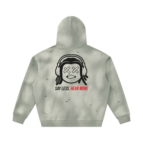 SLHM DOUBLE LOGO Unisex Sunfade Frayed Fleece Hoodie