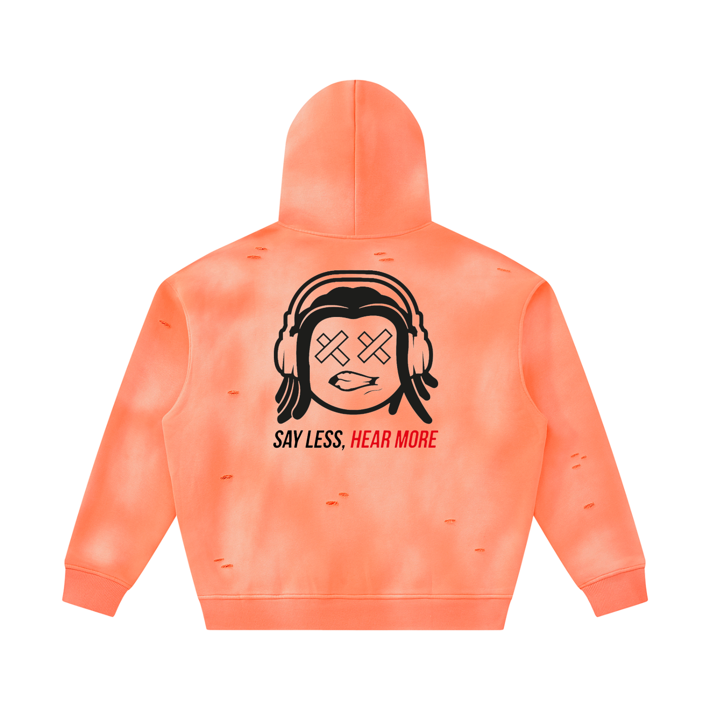 SLHM DOUBLE LOGO Unisex Sunfade Frayed Fleece Hoodie