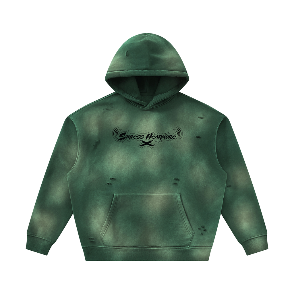 SLHM DOUBLE LOGO Unisex Sunfade Frayed Fleece Hoodie