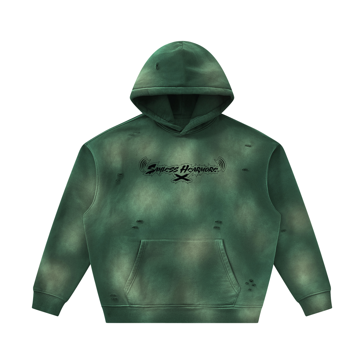 SLHM DOUBLE LOGO Unisex Sunfade Frayed Fleece Hoodie