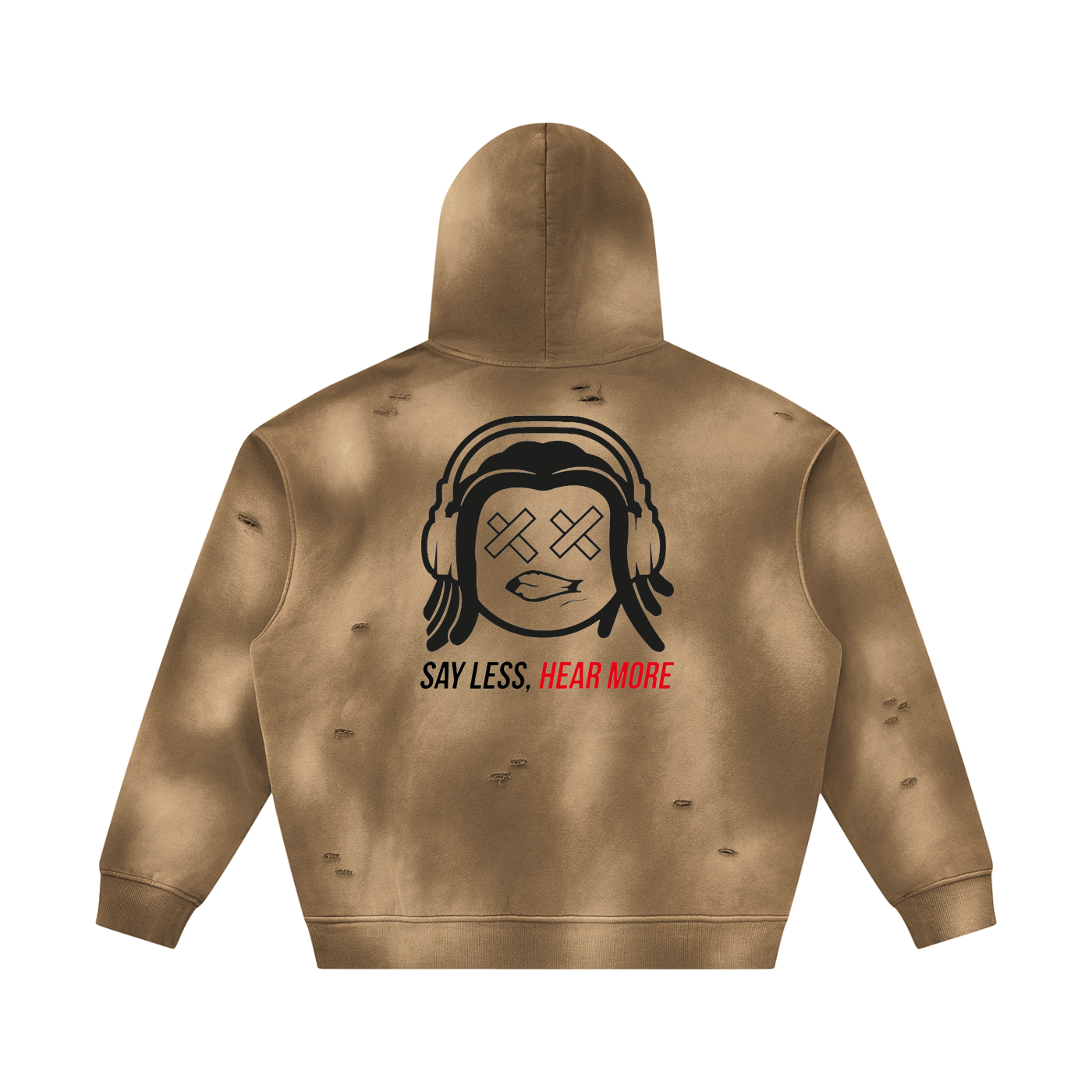 SLHM DOUBLE LOGO Unisex Sunfade Frayed Fleece Hoodie
