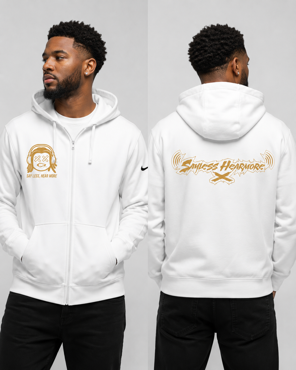 Say Less Hear More Nike Zip Hoodie — PRE-ORDER.