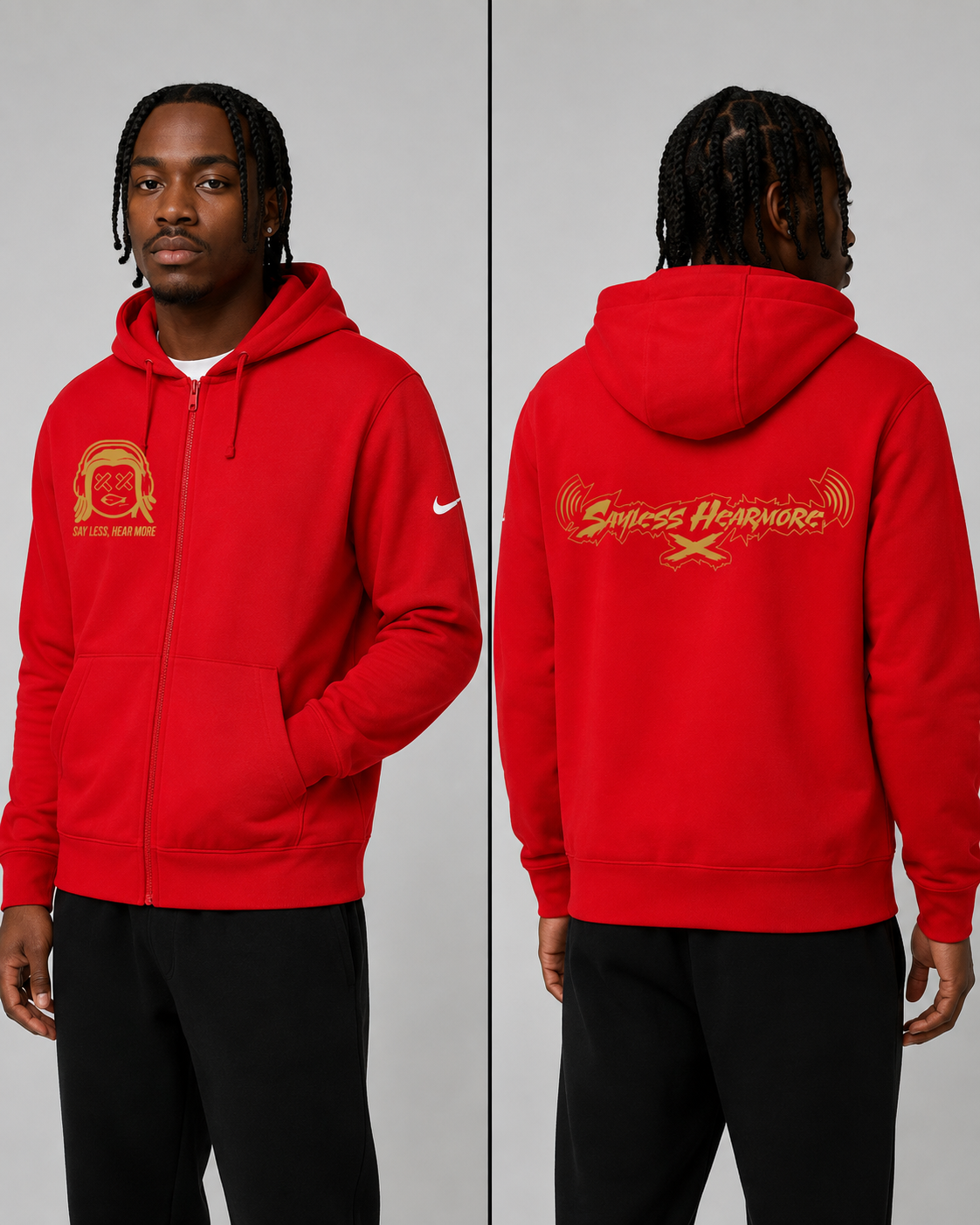 Say Less Hear More Nike Zip Hoodie — PRE-ORDER.