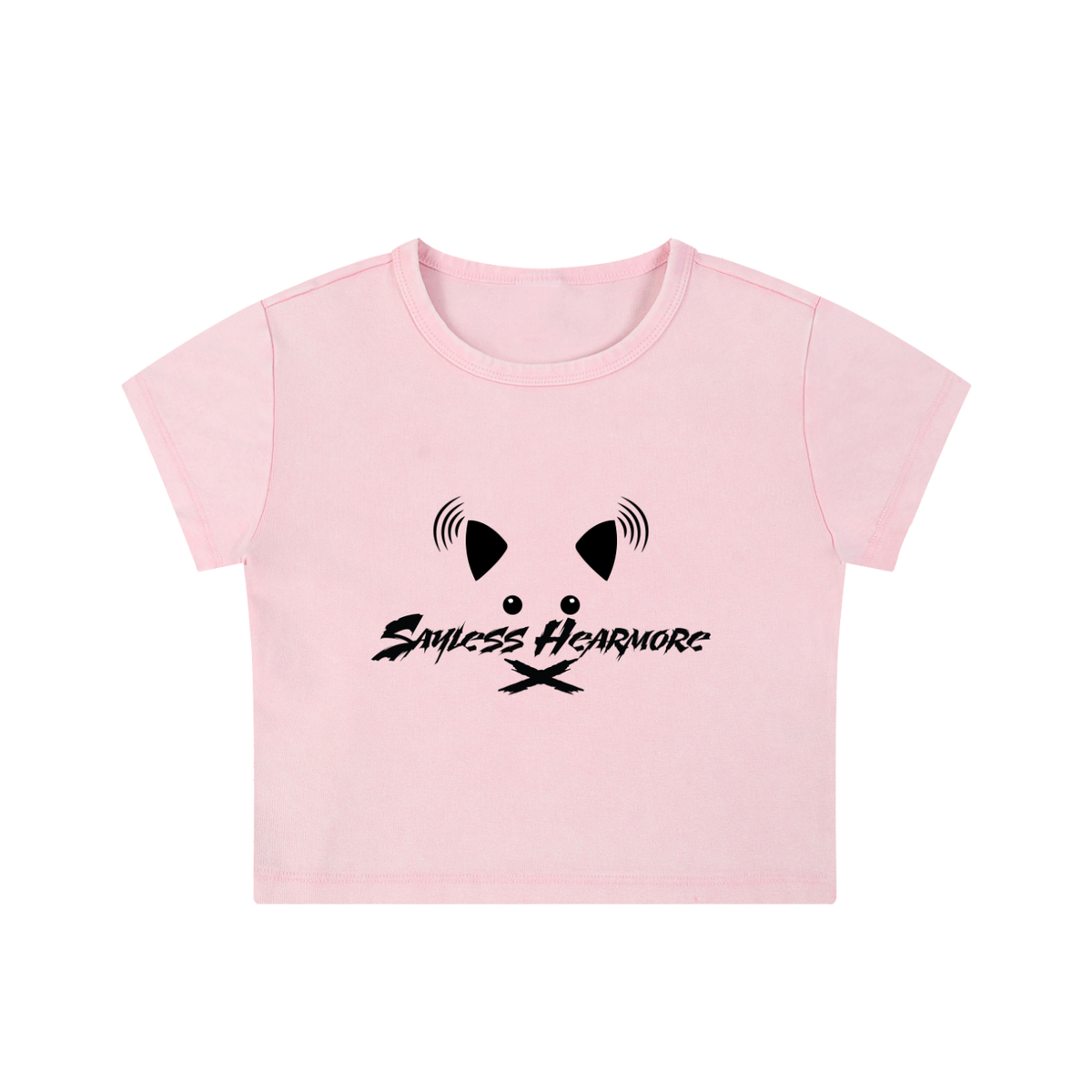 SLHM CAT LOGO Snow Washed Crop Top