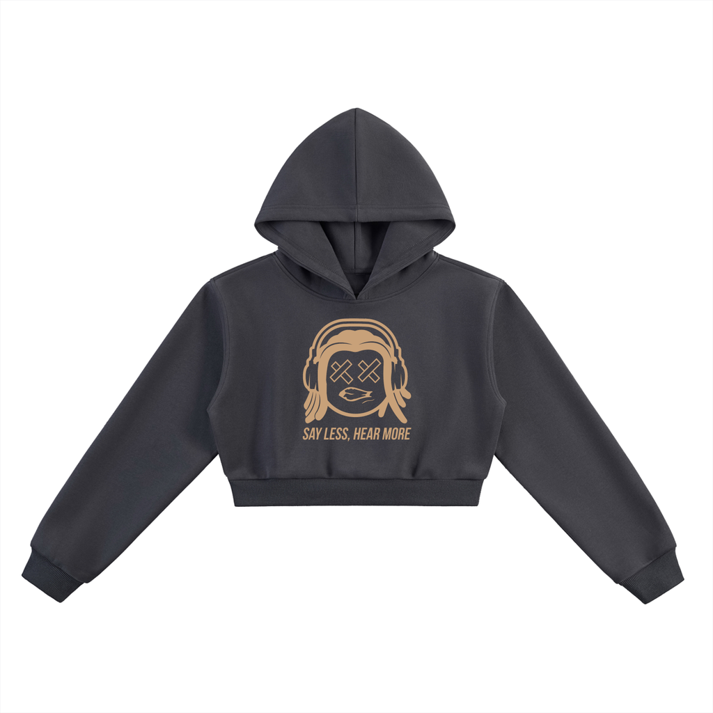 Klinikal Wear SayLess, HearMore Cropped Hoodie