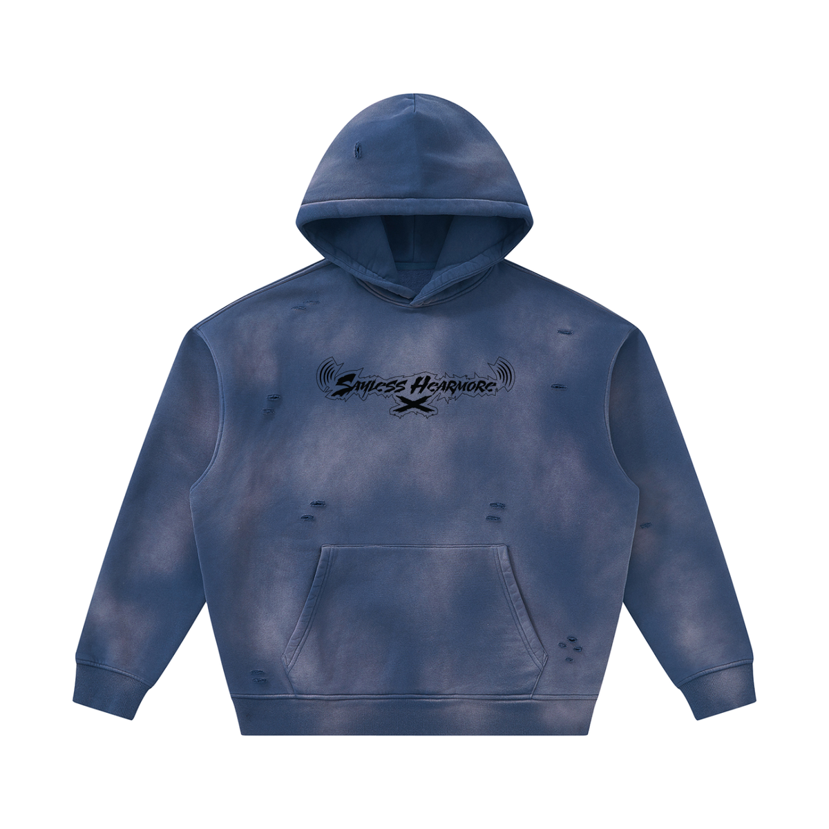 SLHM DOUBLE LOGO Unisex Sunfade Frayed Fleece Hoodie