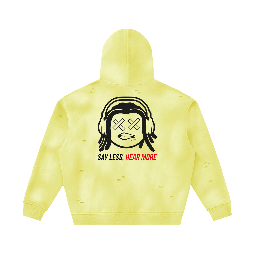 SLHM DOUBLE LOGO Unisex Sunfade Frayed Fleece Hoodie