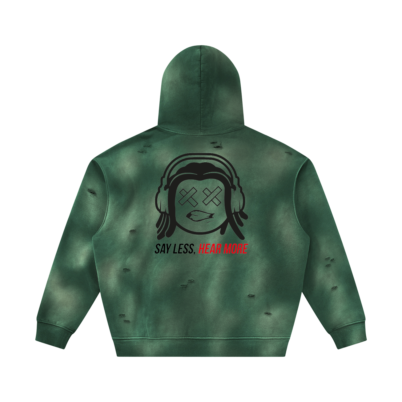 SLHM DOUBLE LOGO Unisex Sunfade Frayed Fleece Hoodie