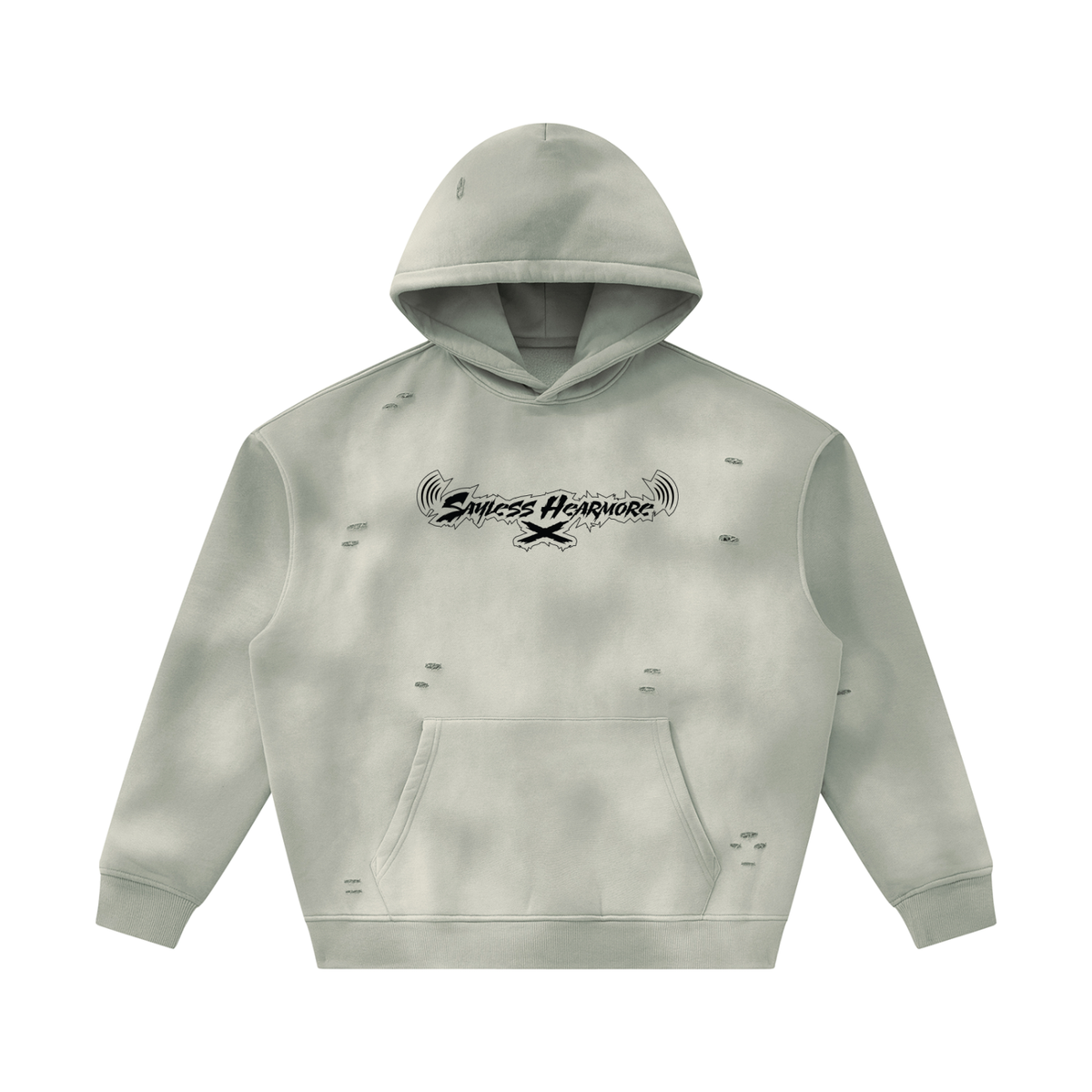 SLHM DOUBLE LOGO Unisex Sunfade Frayed Fleece Hoodie