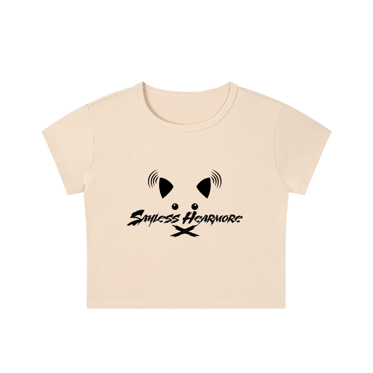 SLHM CAT LOGO Snow Washed Crop Top